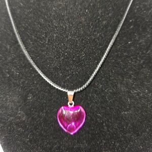 Elegant Pink Heart Pendant Necklace